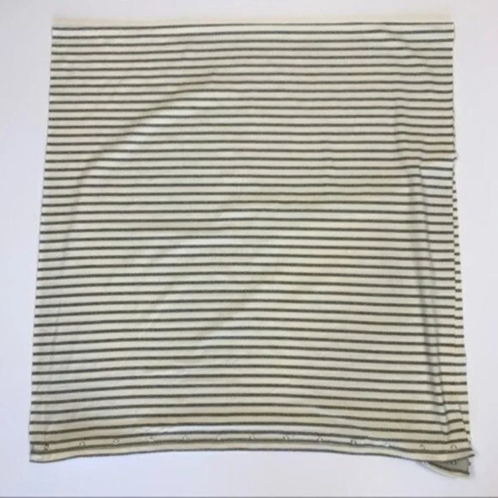 Nuroo Nursing Scarf Gray White Stripe Convertible Breastfeeding Cover Soft